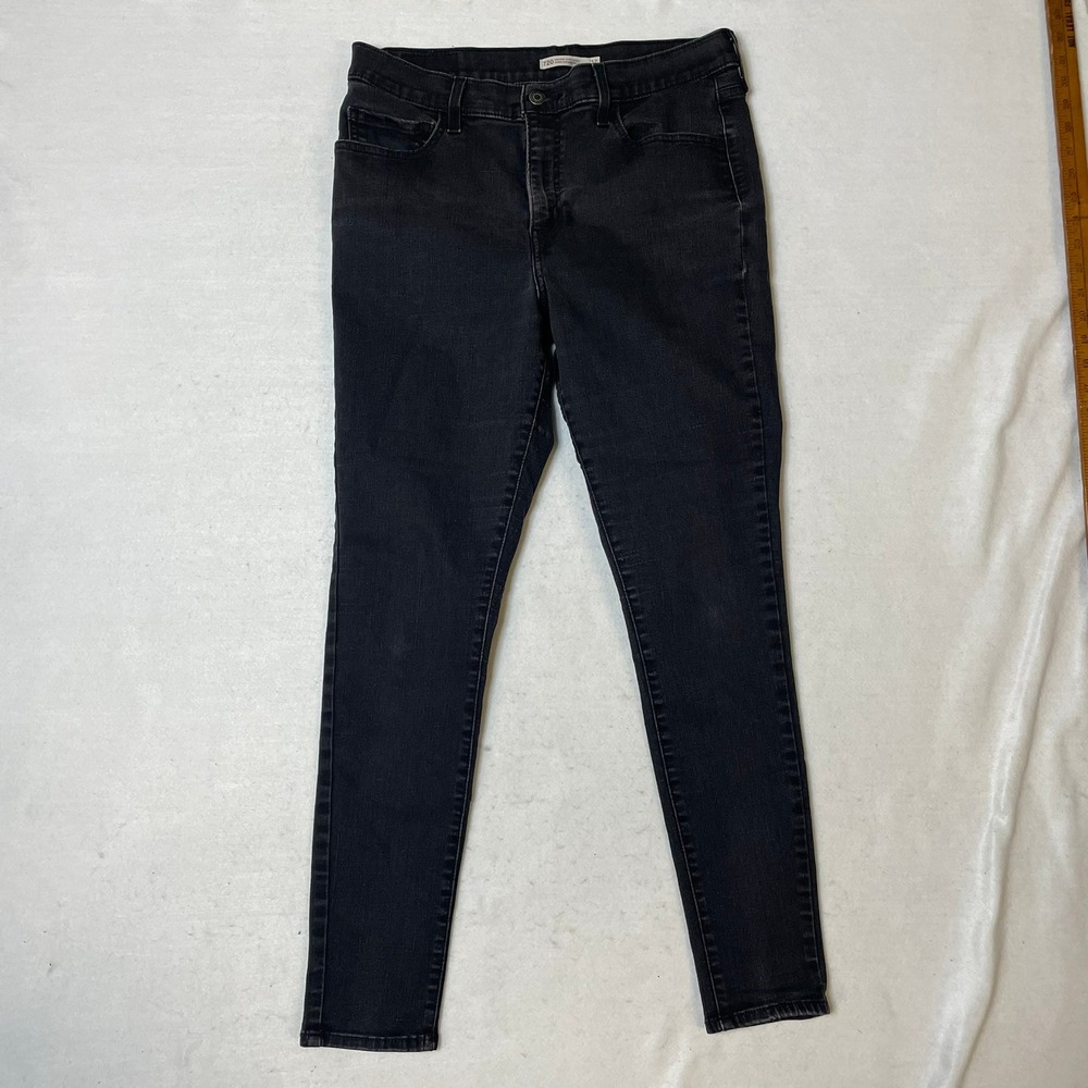 Levi's 720 High Rise‎ Super Skinny Jeans Black Wash Women's Size 32